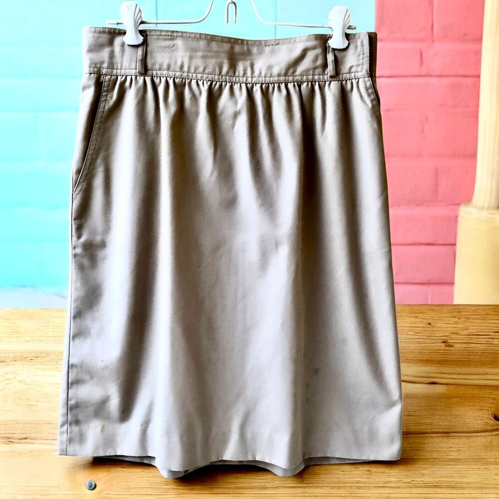 JH Collectibles Vintage Cotton Blend Skirt Pockets Kick Pleat
